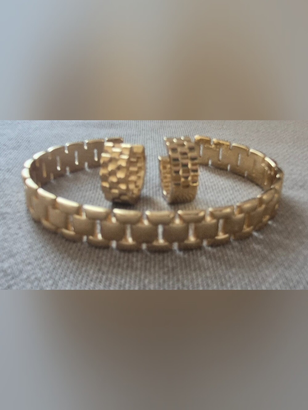 Link Bracelet Watch Band And Earrings - Classic Chain Style